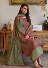 Summer Unstitched 3PCs Embroidered Lawn Dress With Embroidered Chiffon Dupatta RL-239