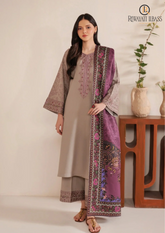 Summer Unstitched 3PCs Embroidered Lawn Dress With Printed Monar Dupatta RL-240