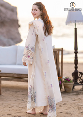 Summer Unstitched 3PCs Chickan Kari Lawn Dress With Embroidered Organza Dupatta RL-241