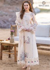 Summer Unstitched 3PCs Chickan Kari Lawn Dress With Embroidered Organza Dupatta RL-241
