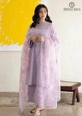 Summer Unstitched 3PCs Embroidered Lawn Dress With Monar Embroidered Dupatta RL-242