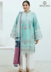 Summer Unstitched 3PCs Embroidered Lawn Dress With Monar Printed Dupatta RL-244