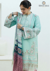 Summer Unstitched 3PCs Embroidered Lawn Dress With Monar Printed Dupatta RL-244