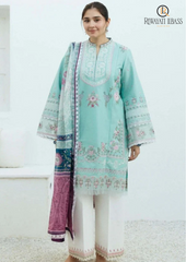 Summer Unstitched 3PCs Embroidered Lawn Dress With Monar Printed Dupatta RL-244