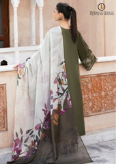 Summer Unstitched 3PCs Chickan kari Embroidered Lawn Dress With Monar Printed Dupatta RL-245