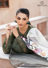 Summer Unstitched 3PCs Chickan kari Embroidered Lawn Dress With Monar Printed Dupatta RL-245