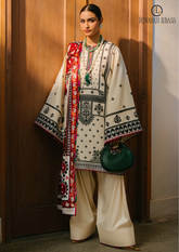 Summer Unstitched 3PCs Embroidered Lawn Dress With Printed Monar Dupatta RL-248