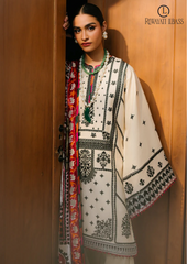 Summer Unstitched 3PCs Embroidered Lawn Dress With Printed Monar Dupatta RL-248