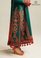 Summer Unstitched 3PCs Embroidered Lawn Dress With Heavy Embroidered Monar Dupatta RL-249