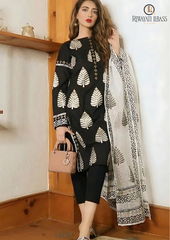 Summer Unstitched 3PCs Embroidered Lawn Dress With Diamond Dupatta RL-255