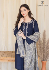 Summer Unstitched 3PCs Embroidered Lawn Dress With Diamond Monar Dupatta RL-256