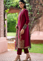Summer Unstitched 3PCs Embroidered Lawn Dress With Diamond Monar Dupatta RL-263