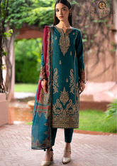 Summer Unstitched 3PCs Embroidered Lawn Dress With Organza Dupatta RL-264