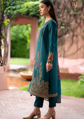 Summer Unstitched 3PCs Embroidered Lawn Dress With Organza Dupatta RL-264