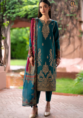 Summer Unstitched 3PCs Embroidered Lawn Dress With Organza Dupatta RL-264