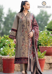 Winter Unstitched 3PCs Embroidered Dhanak Dress With Digital Printed Karandi Shawl RL-268