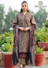 Winter Unstitched 3PCs Embroidered Dhanak Dress With Digital Printed Karandi Shawl RL-268