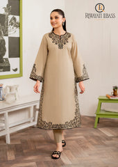Winter Unstitched 3PCs Embroidered Dhanak Dress With Digital Printed Karandi Shawl RL-269
