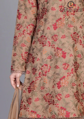 Summer Unstitched 3PCs Embroidered Lawn Dress With Chiffon Dupatta RL-270