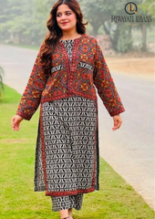Summer Unstitched 3PCs Printed Lawn Dress With Diamond Dupatta RL-275