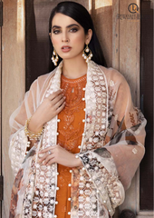 Summer Unstitched 3PCs Embroidered Lawn Dress With Printed Diamond Dupatta RL-279