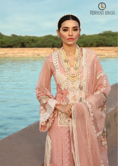 Summer Unstitched 3PCs Heavy Embroidered Lawn Dress With Heavy Embroidered Organza Dupatta RL-280