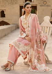 Summer Unstitched 3PCs Heavy Embroidered Lawn Dress With Heavy Embroidered Organza Dupatta RL-280