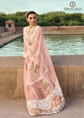 Summer Unstitched 3PCs Heavy Embroidered Lawn Dress With Heavy Embroidered Organza Dupatta RL-280
