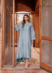 Summer Unstitched 3PCs Lawn Embroidered Dress With Diamond Dupatta RL-306
