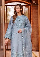 Summer Unstitched 3PCs Lawn Embroidered Dress With Diamond Dupatta RL-306