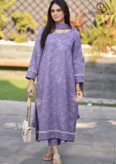 Summer Unstitched 3PCs Embroidered Lawn Dress With Embroidered Chiffon Dupatta RL-308