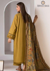 Summer Unstitched 3PCs Embroidered Lawn Dress With Diamond Dupatta RL-309