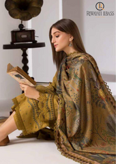 Summer Unstitched 3PCs Embroidered Lawn Dress With Diamond Dupatta RL-309