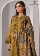 Summer Unstitched 3PCs Embroidered Lawn Dress With Diamond Dupatta RL-309
