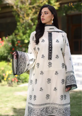 Summer Unstitched 3PCs Embroidered Lawn Dress With Embroidered Chiffon Dupatta RL-311