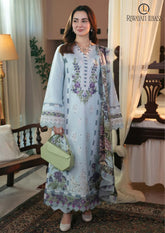 Summer Unstitched 3PCs Heavy Embroidered Lawn Dress With Digital Printed Chiffon Dupatta RL-316