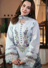 Summer Unstitched 3PCs Heavy Embroidered Lawn Dress With Digital Printed Chiffon Dupatta RL-316