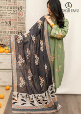 Winter Unstitched 3PCs Embroidered Dhanak Dress With Digital Printed Karandi Shawl RL-518