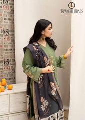 Winter Unstitched 3PCs Embroidered Dhanak Dress With Digital Printed Karandi Shawl RL-518