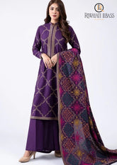 Winter Unstitched 3PCs Embroidered Dhanak Dress With Heavy Embroidered Dhanak Shawl RL-571
