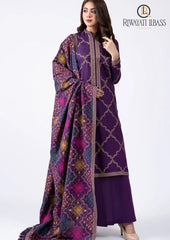 Winter Unstitched 3PCs Embroidered Dhanak Dress With Heavy Embroidered Dhanak Shawl RL-571