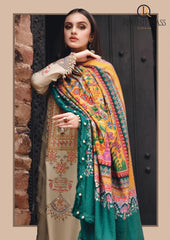 Winter Unstitched 3PCs Embroidered Dhanak Dress With Digital Printed Karandi Shawl RL-573
