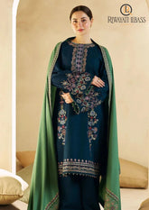 Winter Unstitched 3PCs Embroidered Dhanak Dress With Embroidered Dhanak Shawl RL-580