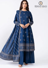 Winter Unstitched 3PCs Embroidered Dhanak Dress With Heavy Embroidered Dhanak Shawl RL-599