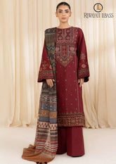 Winter Unstitched 3PCs Embroidered Dhanak Dress With Digital Printed Karandi Shawl RL-600