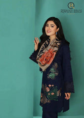 Winter Unstitched 3PCs Embroidered Dhanak Dress With Digital Printed Karandi Shawl RL-610