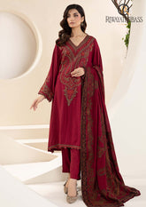 Winter Unstitched 3PCs Embroidered Dhanak Dress With Digital Printed Karandi Shawl RL-611