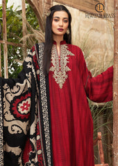 Winter Unstitched 3PCs Embroidered Dhanak Dress With Digital Printed Karandi Shawl RL-613