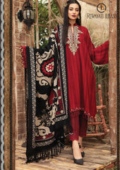 Winter Unstitched 3PCs Embroidered Dhanak Dress With Digital Printed Karandi Shawl RL-613