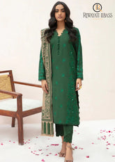 Winter Unstitched 3PCs Embroidered Dhanak Dress With Digital Printed Karandi Shawl RL-614